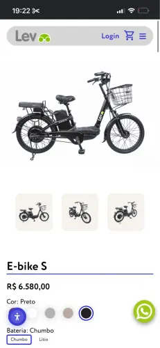 Vendo bicicleta elétrica lev modelo E bike S na cor chumbo com bateria nova