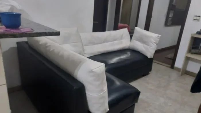 Sofa de canto de couro
