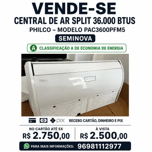 Central de ar Philco 36000 BTUS