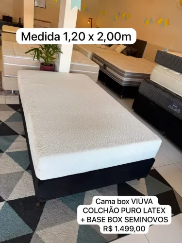Cama Box VIÚVA COLCHÃO PURO LÁTEX - ENTREGO