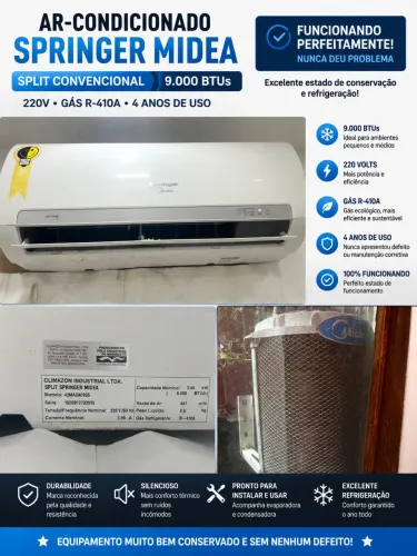 ? Ar-Condicionado Split Springer Midea 9.000 BTUs - 220V ?