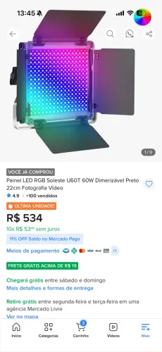 Painel led 60w novo