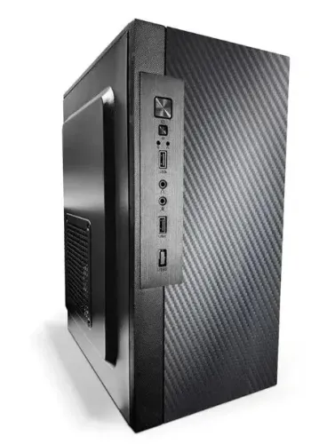 Gabinete para Computador Preto Fibra de Carbono com 4 Portas USB e Entrada para Fone e Mic