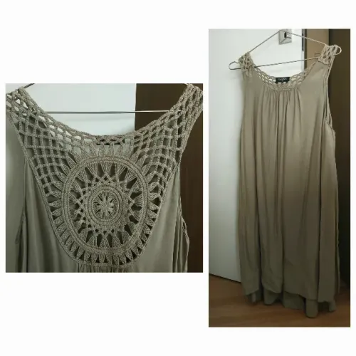 Vestido curto de verão com crochê