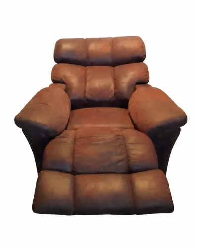 Poltrona reclinavel de couro ecológico sintético de luxo, cabeceira reclinavel 3 posições