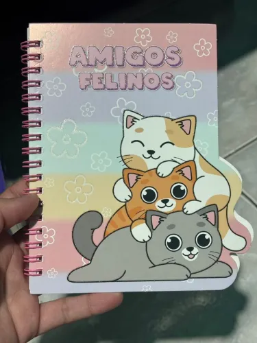Mini Caderno Amigos Felinos 58 Folhas