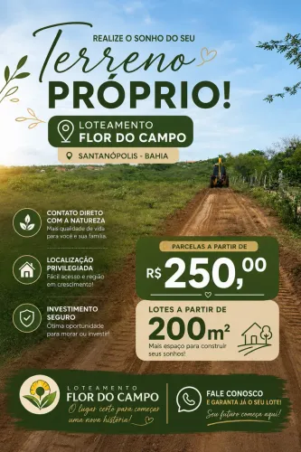 LOTES EM SANTANOPOLIS BAHIA