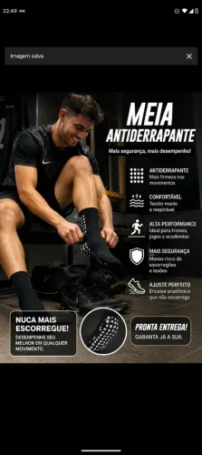 Meia antiderrapante super confortável