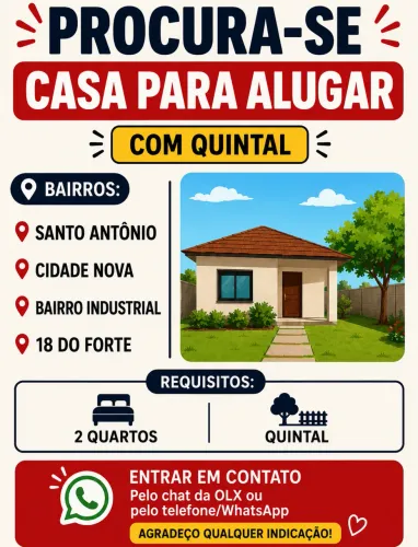Procura-se Casa para alugar