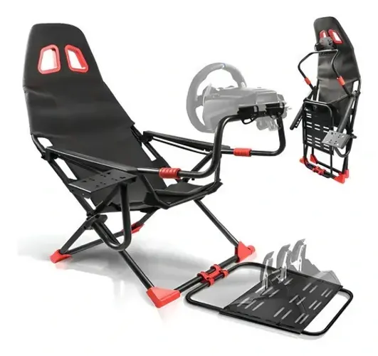 Cockpit Suporte Para Volante Cadeira Cockpit Simulador Preto Preto - Novo