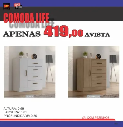 comoda life vai com pezinhos 