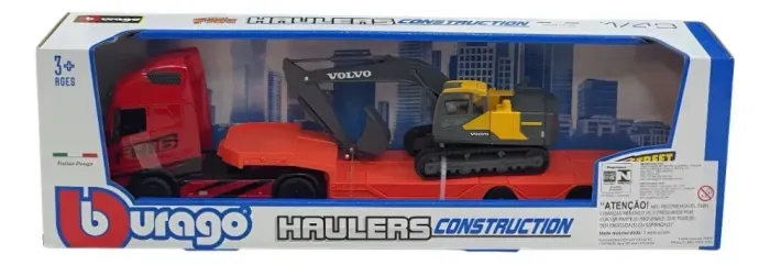 Burago 1/43 Street Fire Haulers Construção Caminhão + escavadeira Volvo carrinho