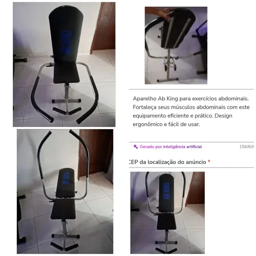 Cadeira de exercícios ou musculação