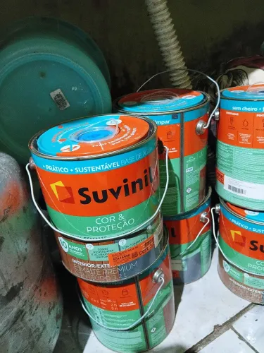 Tintas suvinil base d'água 3 cinza medio  2 azul  celeste   2 azul escuro