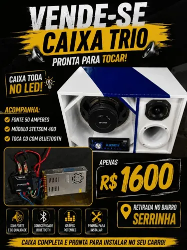 Caixa trio completa tocando