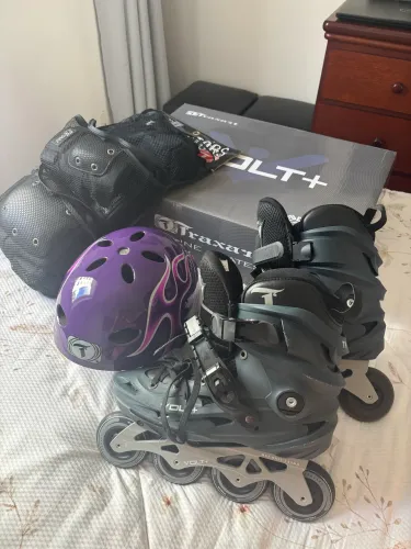 Patins Traxart Volt+ + kit proteção (ótimo estado)