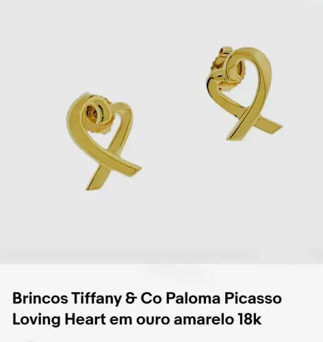 Brincos Tiffany ouro original 