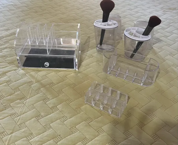 Kit organizador de maquiagem de acrílico 