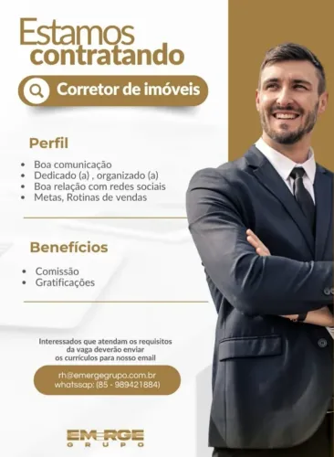 vaga para Corretor de imóveis e Consultor de vendas
