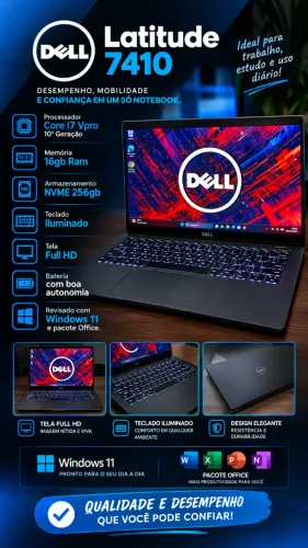Notebook Dell Latitude 7410 Core I7 16gb ram NVME