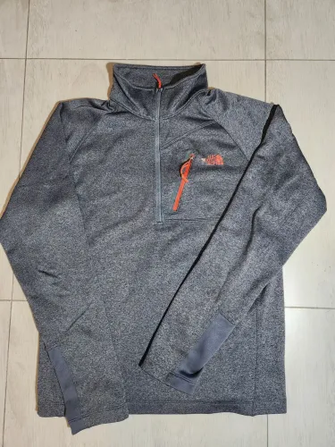 Blusa The North Face Original Fleece Meio Zíper Cinza - Tam. S