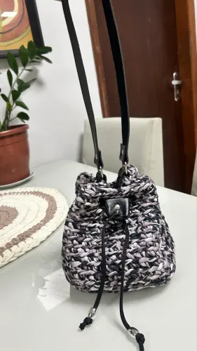 Bolsa saco de crochê