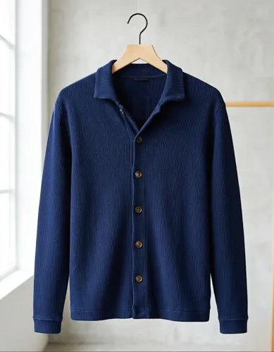 Tricot Cardigan Shirt Andorra Azul Escuro