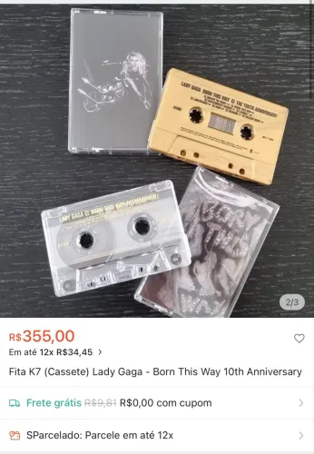 Leia - Fita K7 (cassete) Dupla Lady Gaga Born This Way