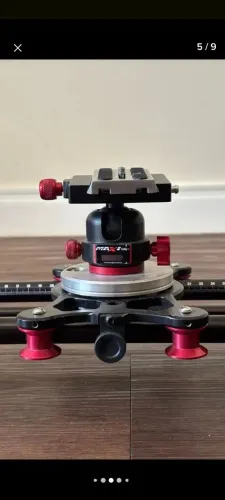 Slider Profissional 80cm C/Movimento Curvo+<br>Ball Head Vermelho