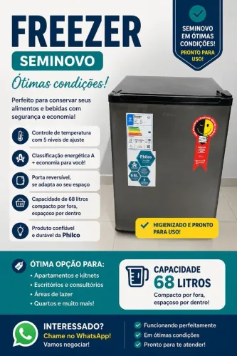 FREEZER/FRIGOBAR PHILCO 68L SEMINOVO - EXCELENTE ESTADO!