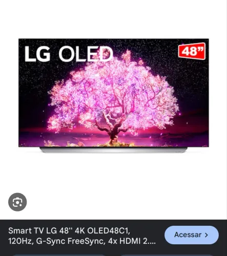 TV LG c1 oled tela quebrada retirada peça 