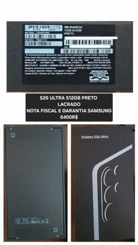 S26 ULTRA 512GB BLACK (LACRADO E GARANTIA SAMSUNG)