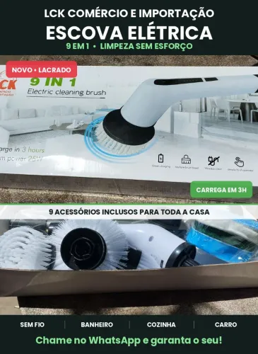 Escova elétrica para limpeza caseira