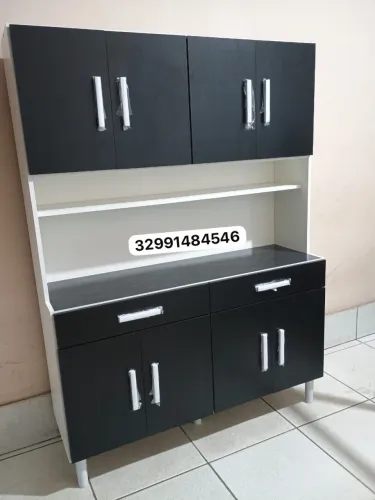 Armário de Cozinha 8 Portas e 2 Gavetas