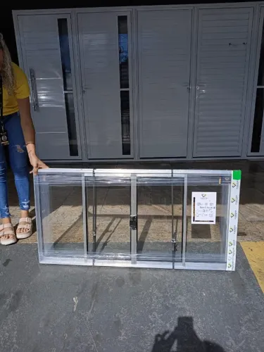 IMPERDIVEL! BASCULA PARA PIA 60X1.20 4 FOLHAS EM ALUMINIO BRANCO