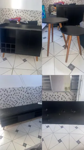 Painel com rack,aparador bar e mesinhas
