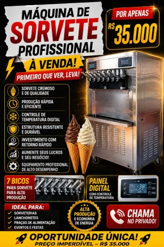 Máquina de sorvete profissional