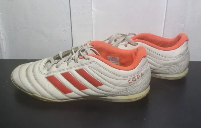 Chuteira Adidas Copa 19.4 TF Futsal - Branca com Laranja - Tam:42