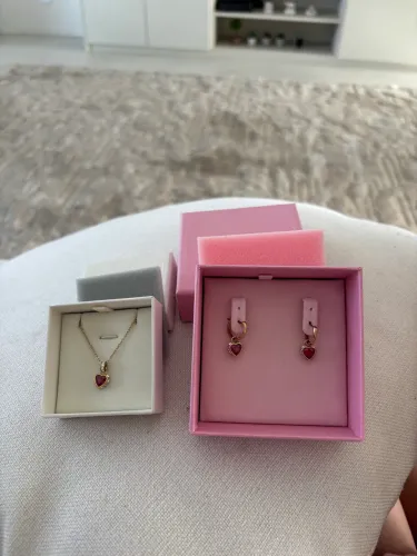 Conjunto Swarovski Coração - brinco e colar 