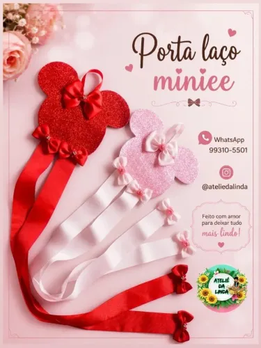 ? PORTA LAÇOS MINIEE @ateliedalinda WhatsApp 92 *