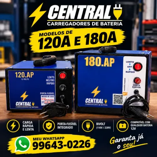 CARREGADOR DE BATERIA 120AMP E 180AMP