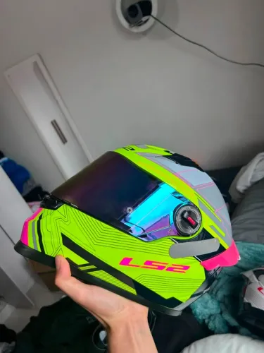 Capacete LS2 FF358 Neon/Rosa Tam. 60 + Viseira Camaleão
