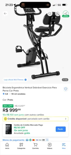NÃO ENTREGO - Bicicleta ergométricaverical dobrável