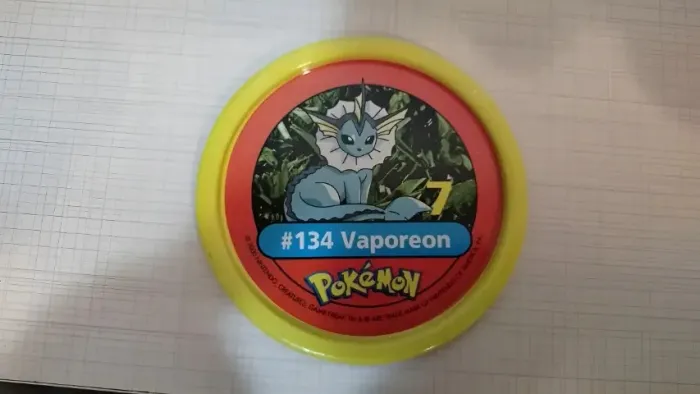 Tazos Estrela Pokémon Pokemetal #134 Vaporeon
