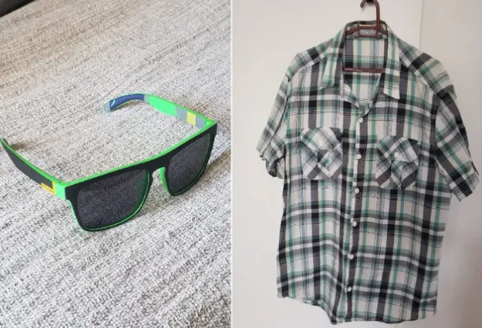 kit xadrez green / camisa masculina hering fashion xadrez verde M + óculos de sol uv400