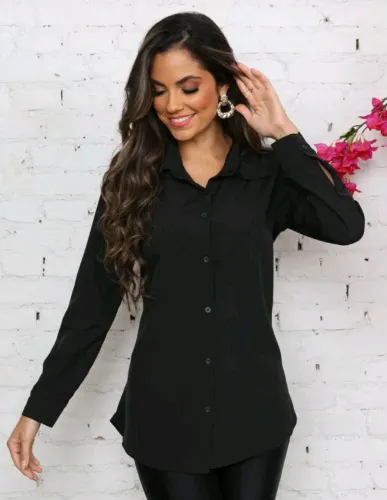 Blusa social longa