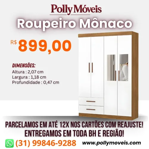 Guarda Roupa 4 pts ! Pronta Entrega!