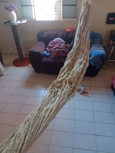 Rede de descanso artesanal em fibra natural