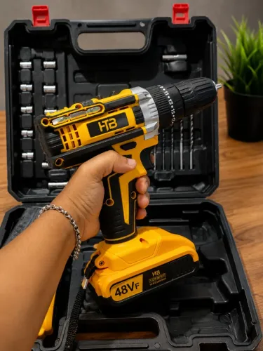 Furadeira e Parafusadeira Sem Fio 48V com 2 Baterias + Maleta Completa | Pronta para Uso