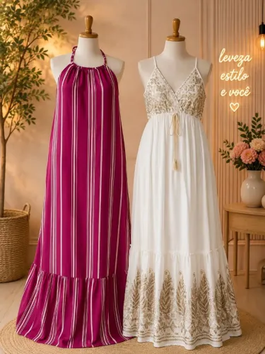 02 vestidos lindos _ Longo, elegante e em ótimo estado